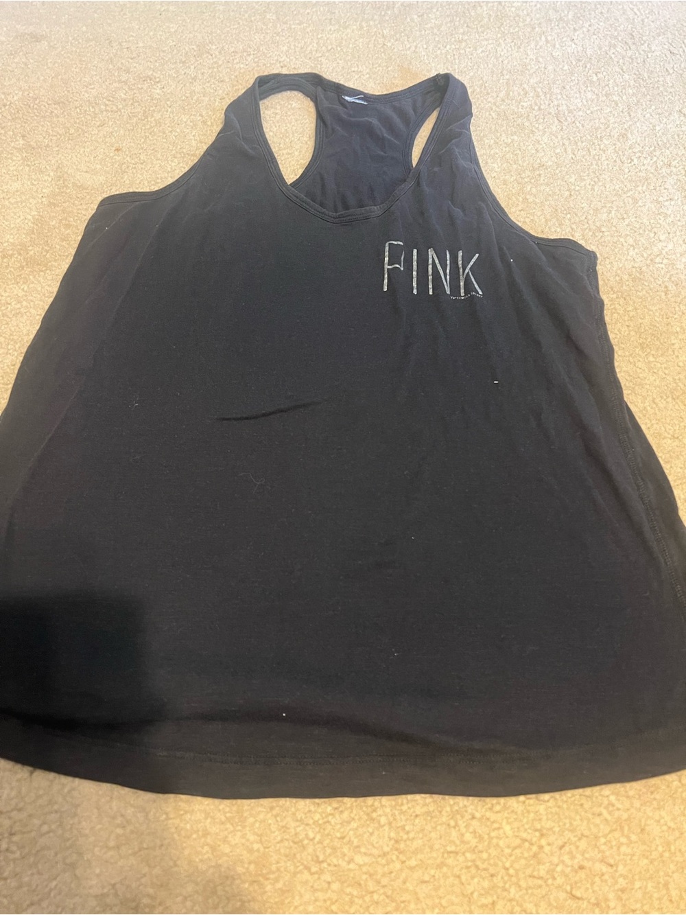 Pink by Victoria secret size large black tank